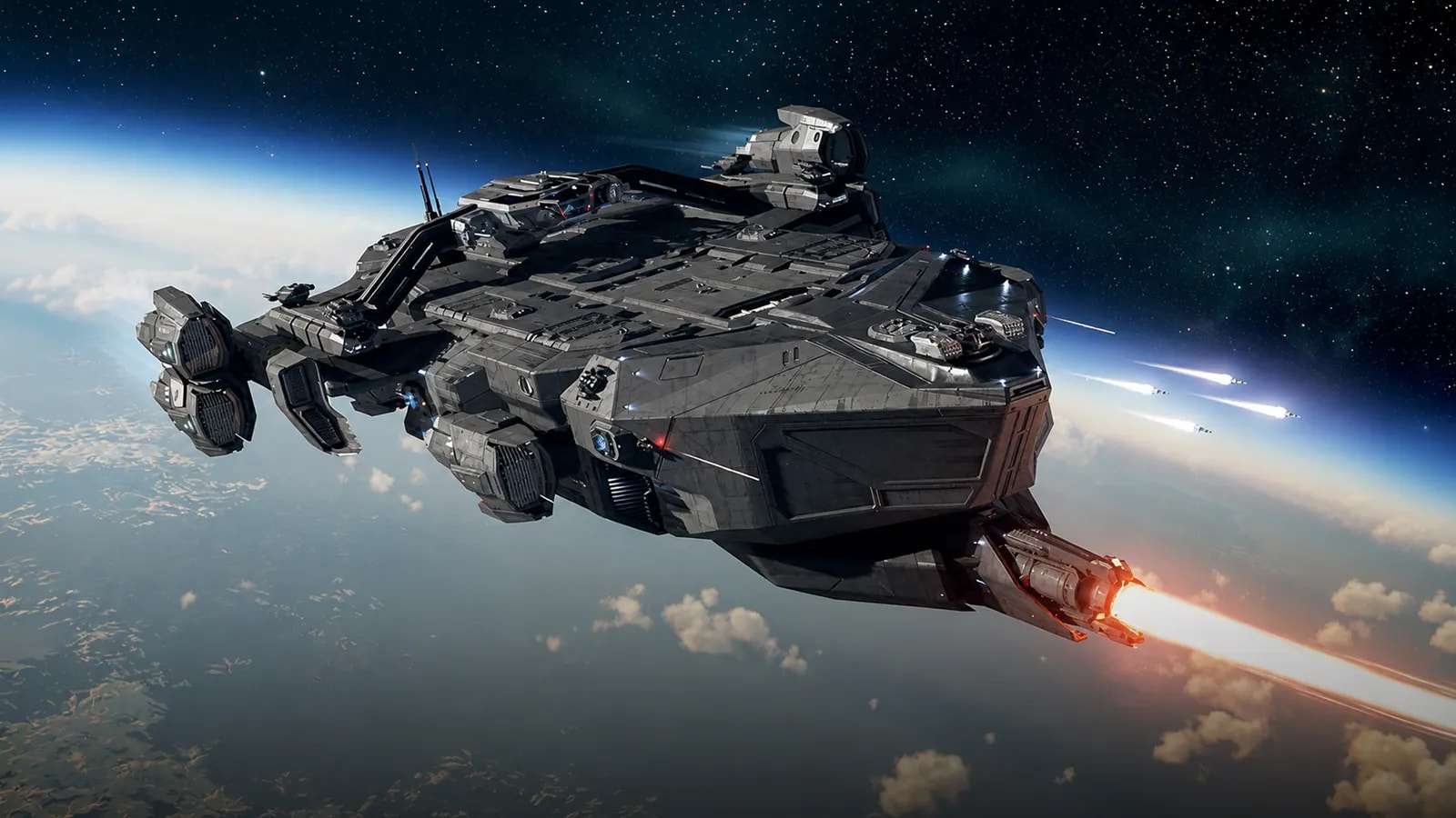 PTF Blood Asp - Idris-P flagship firing over a planet